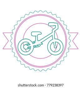mountain bicycle with emblem ribbon
