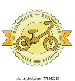 mountain bicycle with emblem ribbon