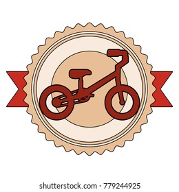 mountain bicycle with emblem ribbon