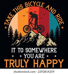 Mountain bicycle rider graphics tshirt design 