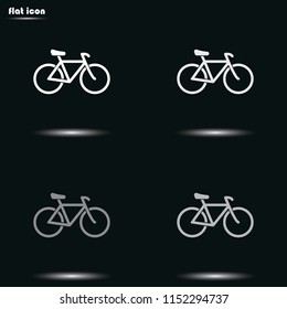 Mountain bicycle silhouette flat grayscale vector icon.