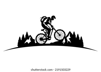 Mountain bicycle vector concept. Very suitable for symbol, logo, company name, brand name, personal name, icon and many more.
