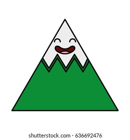 mountain big kawaii character