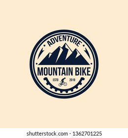 Mountain Bike Adventure Logo Emblem Vintage Stock Vector (Royalty Free ...