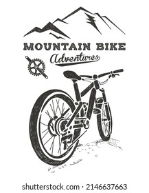 Mountain bike adventure silhouette illustration