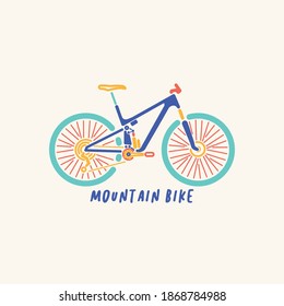 Mountain Bike. Bicycle. Bike icon vector. Cycling concept. Trendy Flat style for graphic design, logo, Web site, social media, UI, mobile app, EPS10, poster, icon, etc