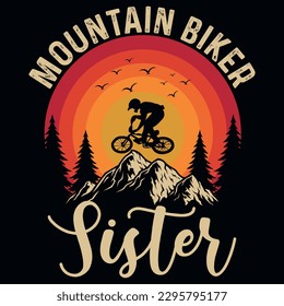 Mountain bike or bicycle riding graphics tshirt design