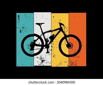 Mountain bike or bicycle silhouette retro illustration design