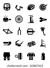 Mountain Bike Biker Cycling Part Equipment Clothes Vector Icon