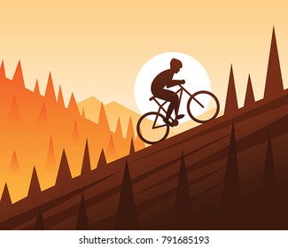 Mountain Bike Climbing Scene