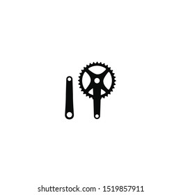 mountain bike crank set downhill bike crank logo icon vector illustration