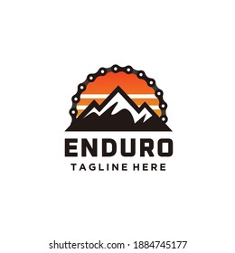 Mountain bike cycle enduro logo design chain combination