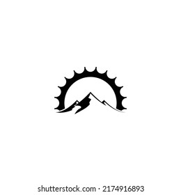 Mountain bike cycle enduro logo design gear chain combination