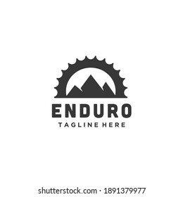 Mountain Bike Cycle Enduro Silhouette Logo Design Chain Combination
