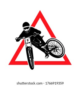 mountain bike cycle logo design icon vector