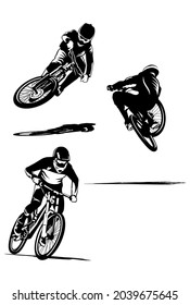 mountain bike cycle logo design icon vector