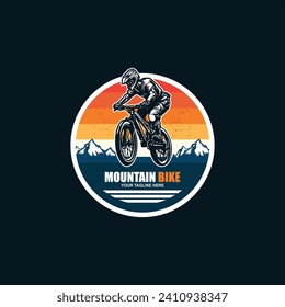 mountain bike cycle logo design icon vector
