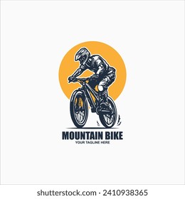 mountain bike cycle logo design icon vector