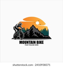 icono de diseño de logotipo de bicicleta de montaña