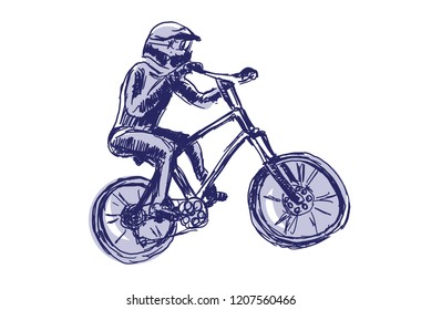  Mountain Bike cyclist riding, sport