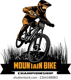 mountain bike design logo symbol vector