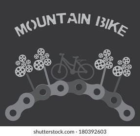 mountain bike design over gray background vector illustration  