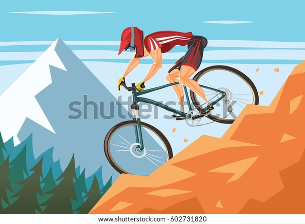 Mountain Bike Downhill Stock Vector (Royalty Free) 602731820