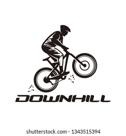 Mountain bike, downhill bike logo template