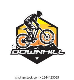 Mountain Bike Downhill Bike Logo Template Stock Vector Royalty Free