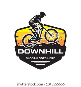 Mountain bike, downhill bike logo template