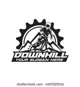 Mountain bike downhill logo vector illustration