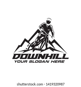 Mountain bike downhill logo vector illustration