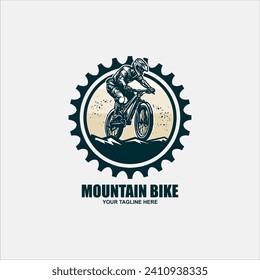 Mountain bike downhill logo vector illustration