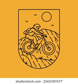 Mountain Bike Downhill Monoline Design Illustration für Bekleidung