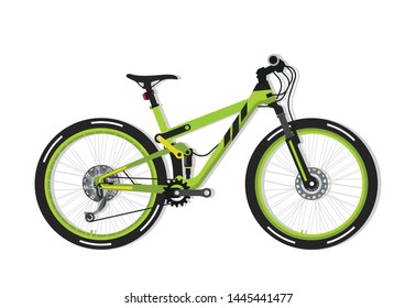 Mountain bike female bicycle vector (side view)