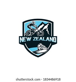 Mountain Bike Free Ride Logo Vector Illustration