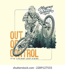 mountain bike freestyle adventure, vector illustration