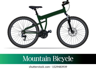 Mountain Bike Green MTB Bicycle Illustration