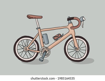 Mountain bike hand drawn vector illustration