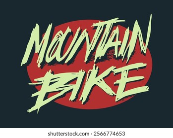 Mountain Bike hand lettering vector element for t-shirt, poster, banners or social media ads