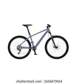 mountain bike hardtail. flat color vector illustration