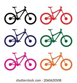 mountain bike icon colorfull set vector design