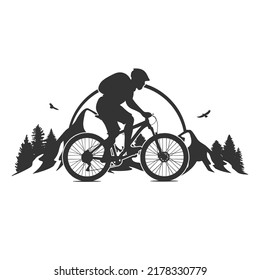 Mountain Bike Icon Silhouette Illustration. MTB Vector Graphic Pictogram Symbol Clip Art. Doodle Sketch Black Sign.