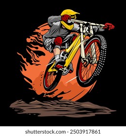 mountain bike illustration design logo symbol vector	