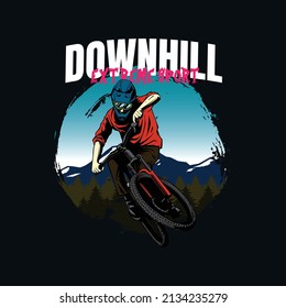 mountain bike illustration for t-shirt design