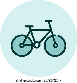 Bicicleta de montaña, ilustración, vector sobre fondo blanco.