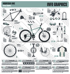 Mountain Bike Info Graphic Elements, Vector