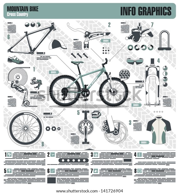 Mountain Bike Info Graphic Elements Vector Stock Vector (Royalty Free