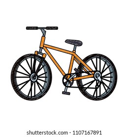Mountain bike isolated scribble