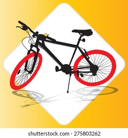 Mountain bike isolated. Vector, illustration.